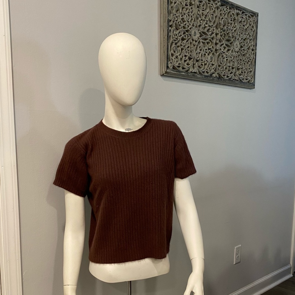 Vintage Montana Blues Angora Rabbit Brown 90s Cropped Sweater Medium
